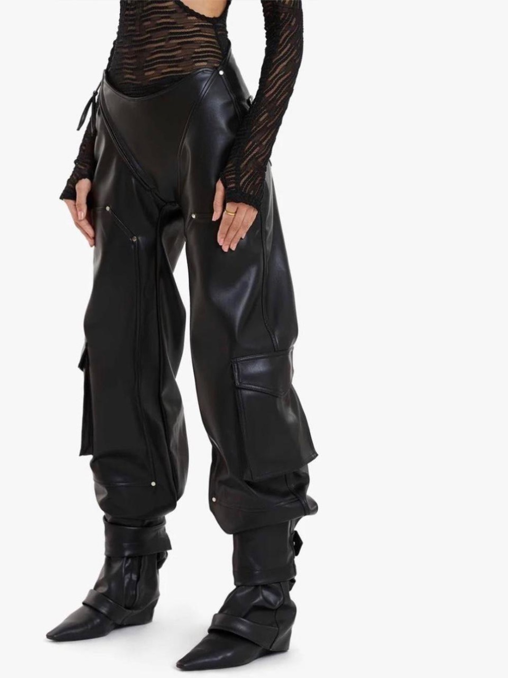 NWT Ruve AMAJ leather cargo pants
